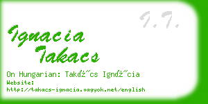 ignacia takacs business card